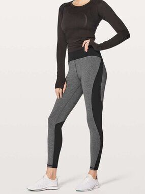 Lululemon Train Times 7/8 Pants Tights Luxtreme Colourblock Size 10 Medium